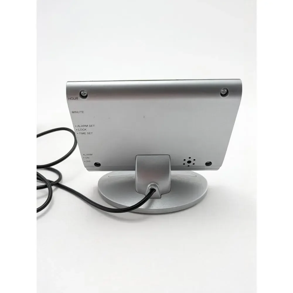 Sharp SPC061 Digital Silver‎ LED Easy Read Alarm Clock Testing Working